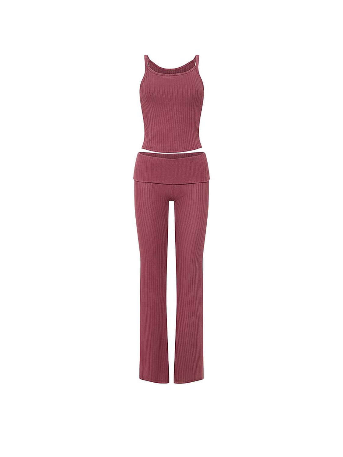 vs Victoria's Secret SoSoft&trade; Modal Wide-Rib Tank & Foldover Pants Set Morning Rose 3 of 3 