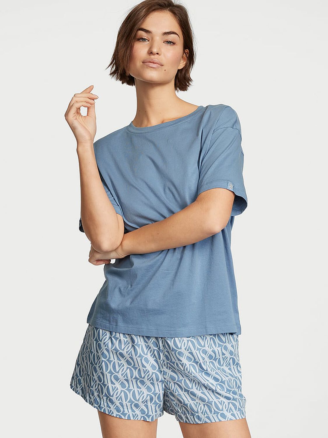 vs Victoria's Secret Cotton Short Tee-Jama Set 1 of 4 