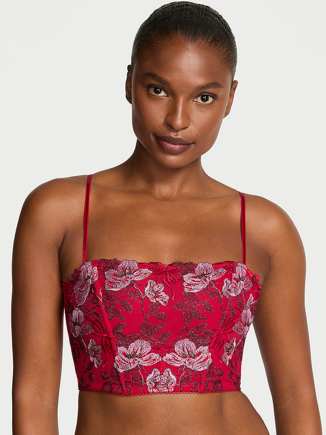 vs Dream Angels Beautiful Bows Embroidery Bra Top Beautiful Bows Red 1 of 2 