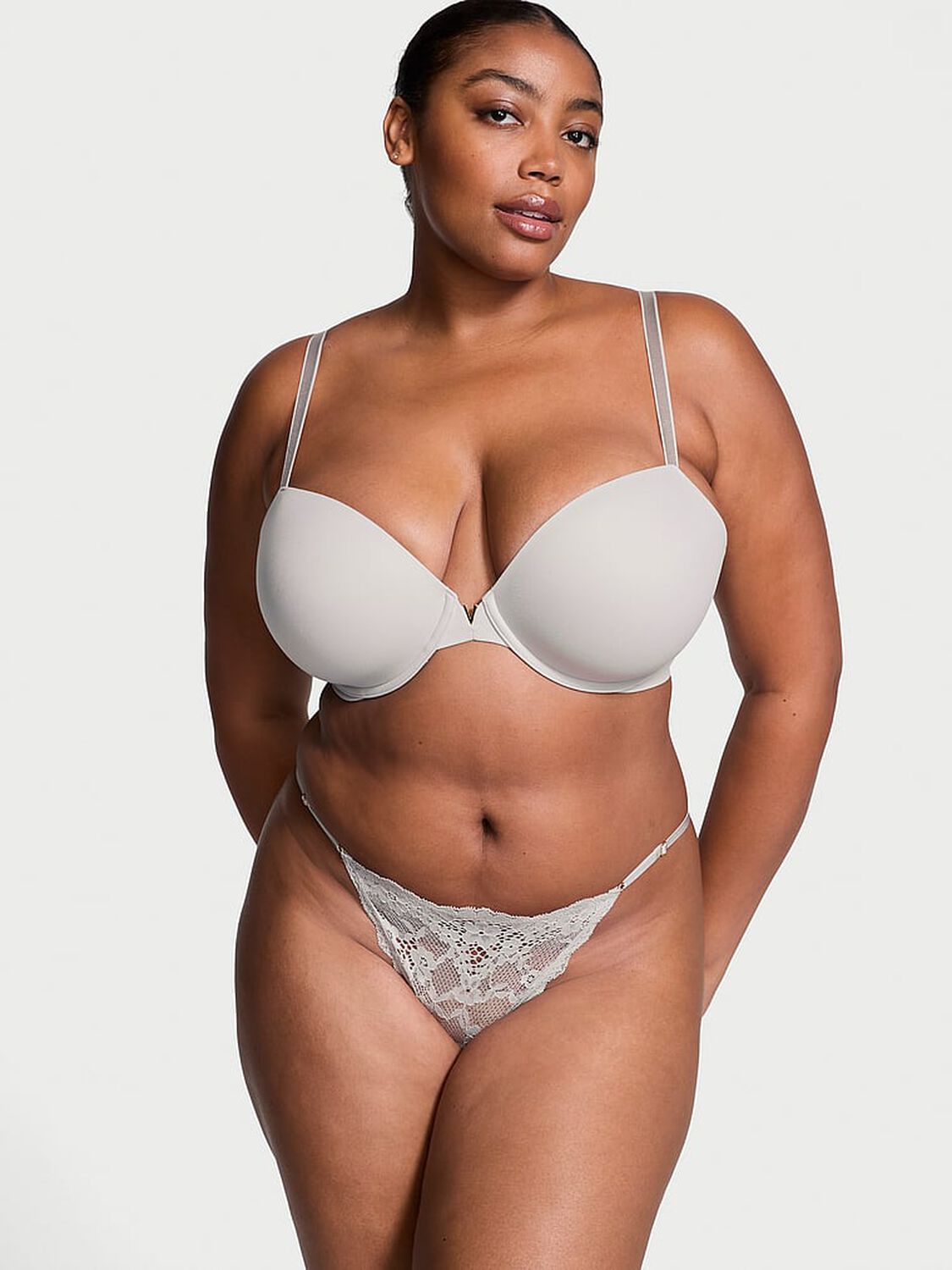 vs Dream Angels Lace Adjustable V-String Panty Grey 4 of 4 