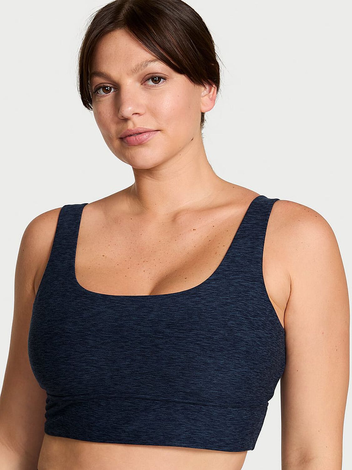 vs Vsx VSX LUXMarl™ Longline Sports Bra Heather Impact Blue 1 of 3 