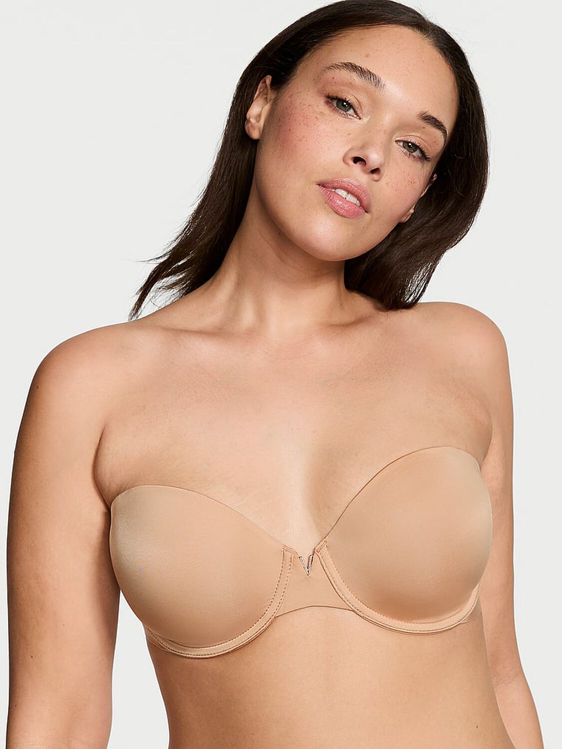 vs Victoria's Secret Bare Illusions Lightly Lined Smooth Strapless Bra Praline 1 of 4 