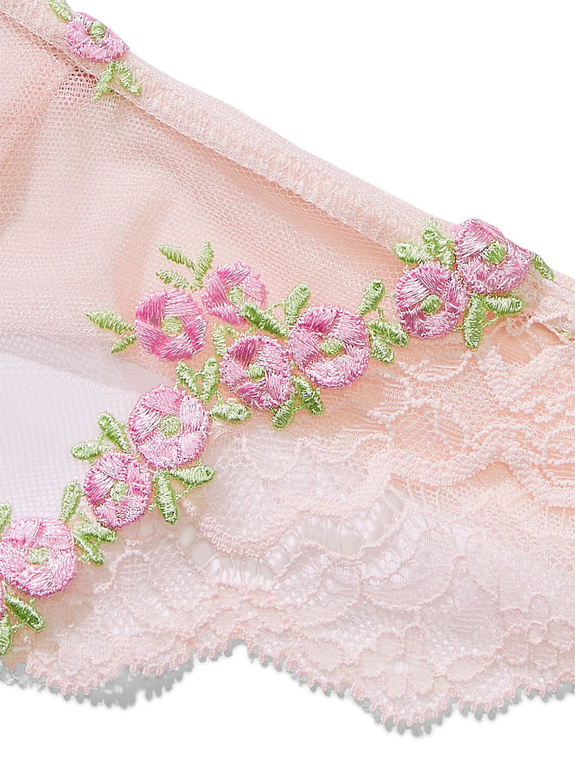 vs Dream Angels Rosebud Embroidery Thong Panty Pink Fizz 4 of 4 