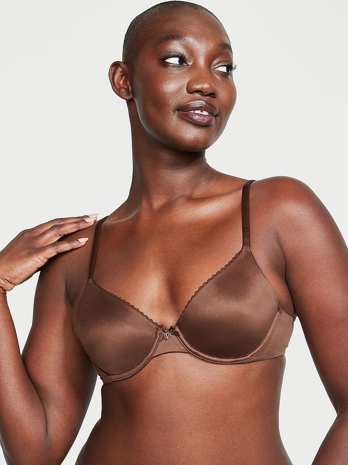 vs Body By Victoria Invisible Lift Unlined Smooth Demi Bra Ganache 1 of 4 