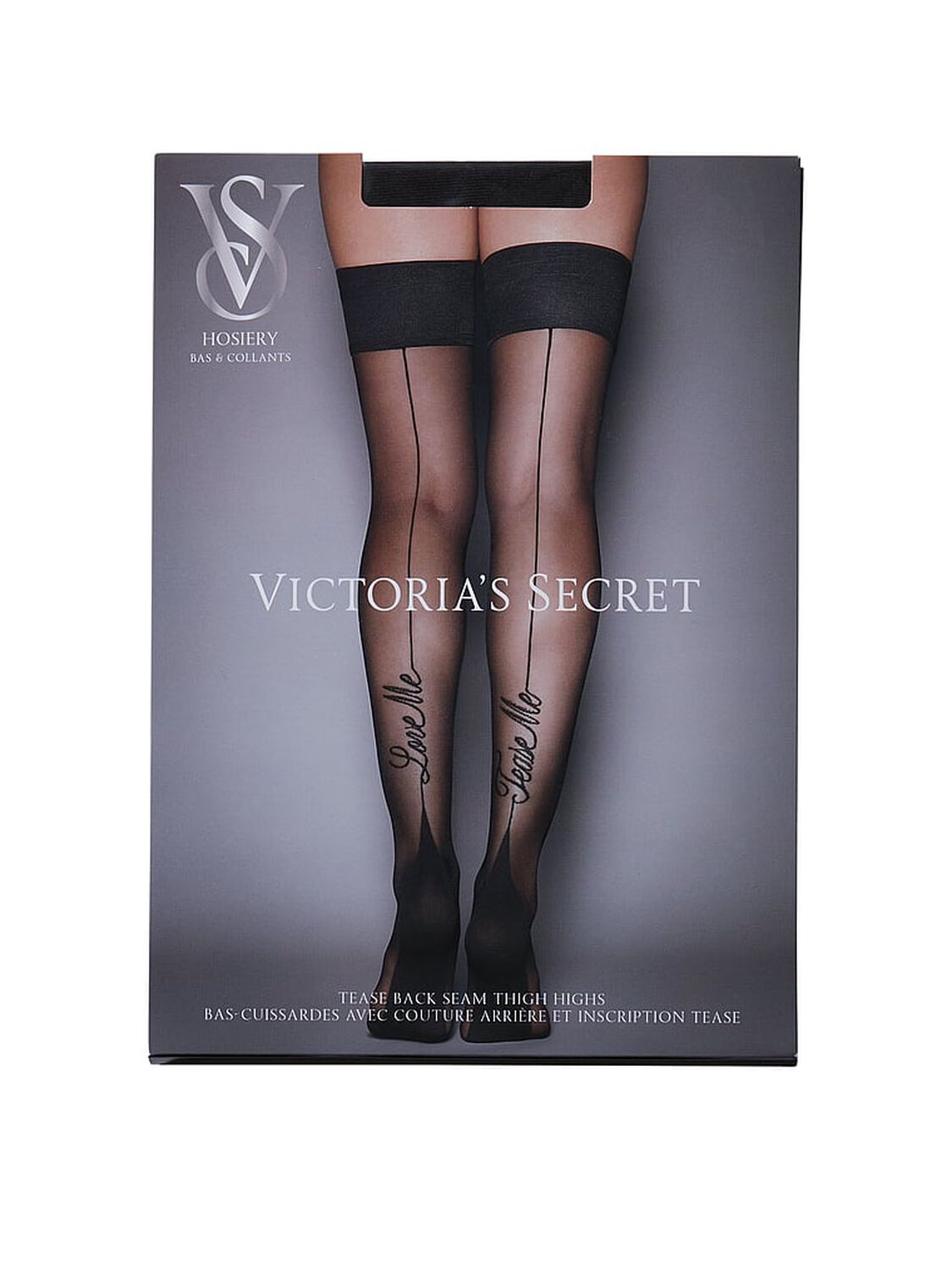 vs Very Sexy Back-Seam Script Thigh Highs with Reinforced Heel Black 3 of 5 