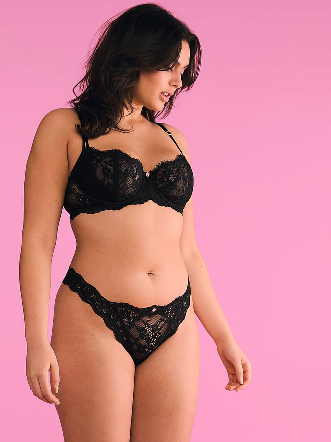 vs Dream Angels Wicked Unlined Lace Balconette Bra Black 4 of 4 