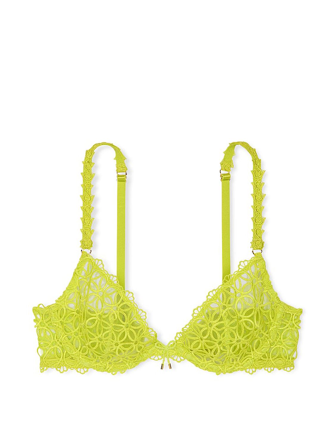 vs Very Sexy Geo Daisy Lace Unlined Low-Cut Demi Bra Limelight 3 of 4 