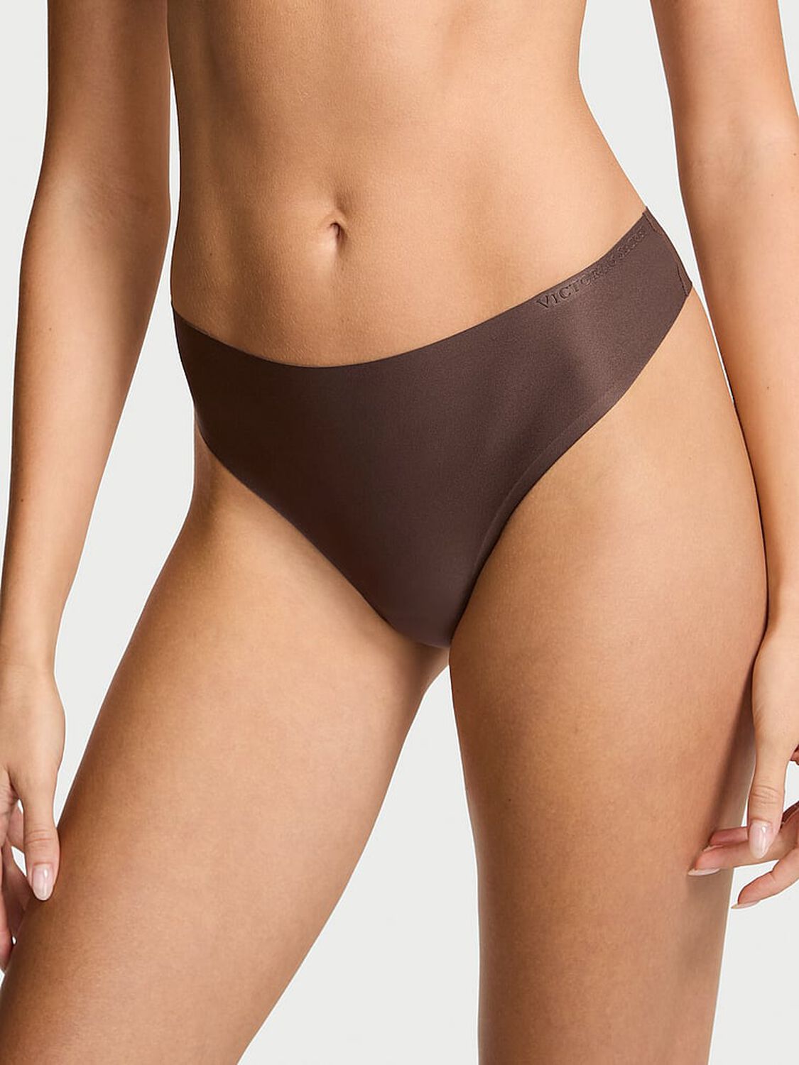 vs Body By Victoria Body by Victoria Flex Mid-Rise Thong Panty French Roast 1 of 4 