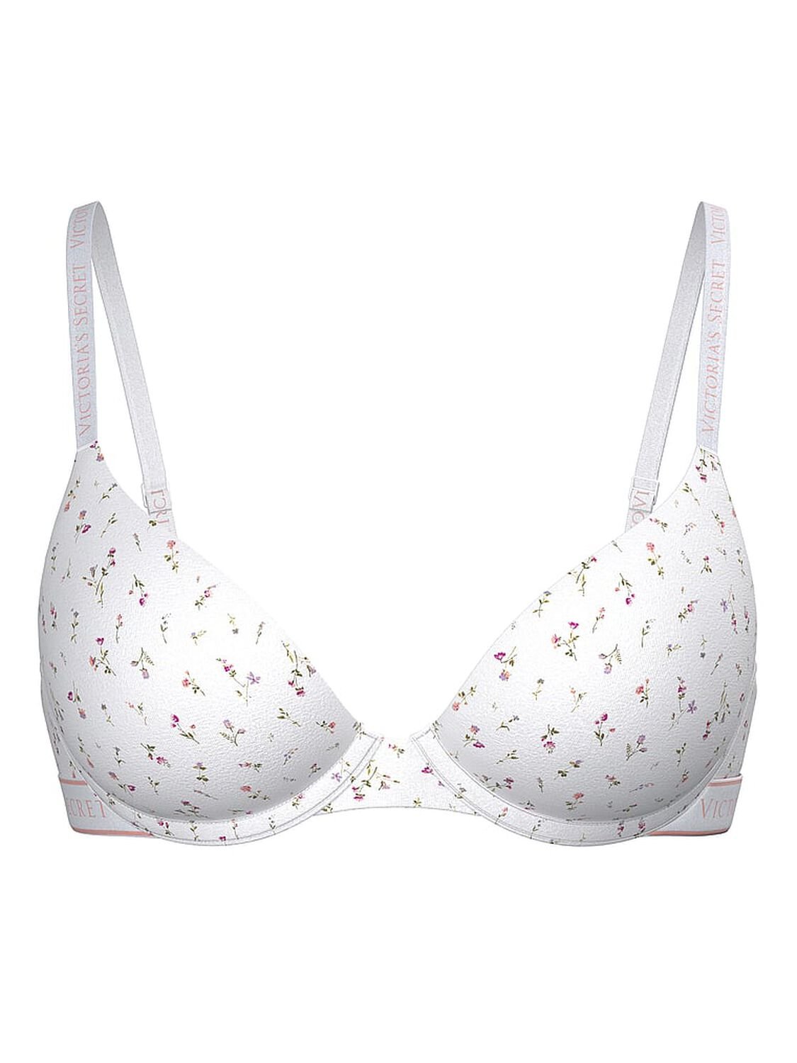 vs The T-Shirt Push-Up Perfect Shape Cotton Bra Vs White Ditsy 1 of 3 