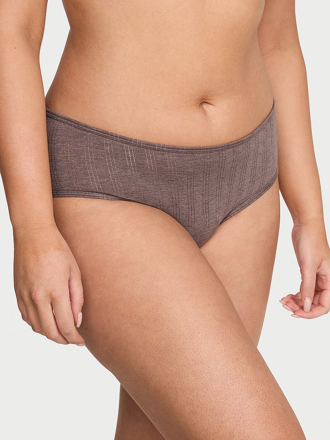 vs Victoria's Secret Ultra-Fine Modal Hiphugger Panty Coco Blush Heather 1 of 2 