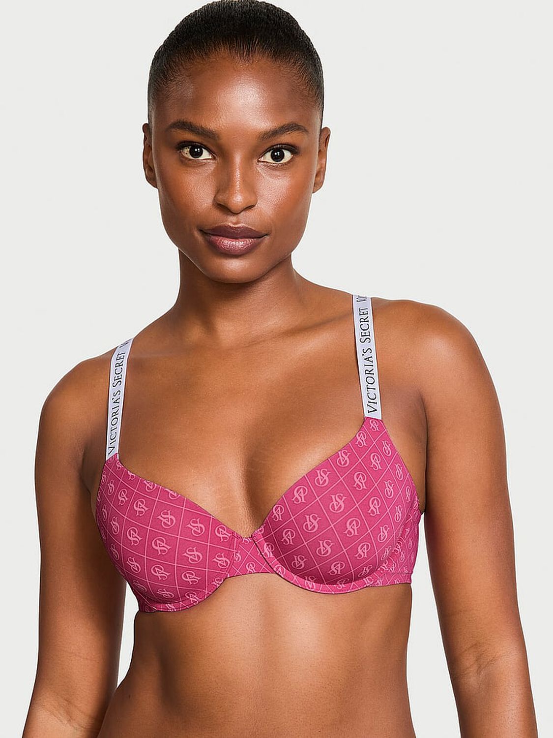 vs The T-Shirt Lightly Lined Demi Bra Vs Diamond Red 1 of 3 