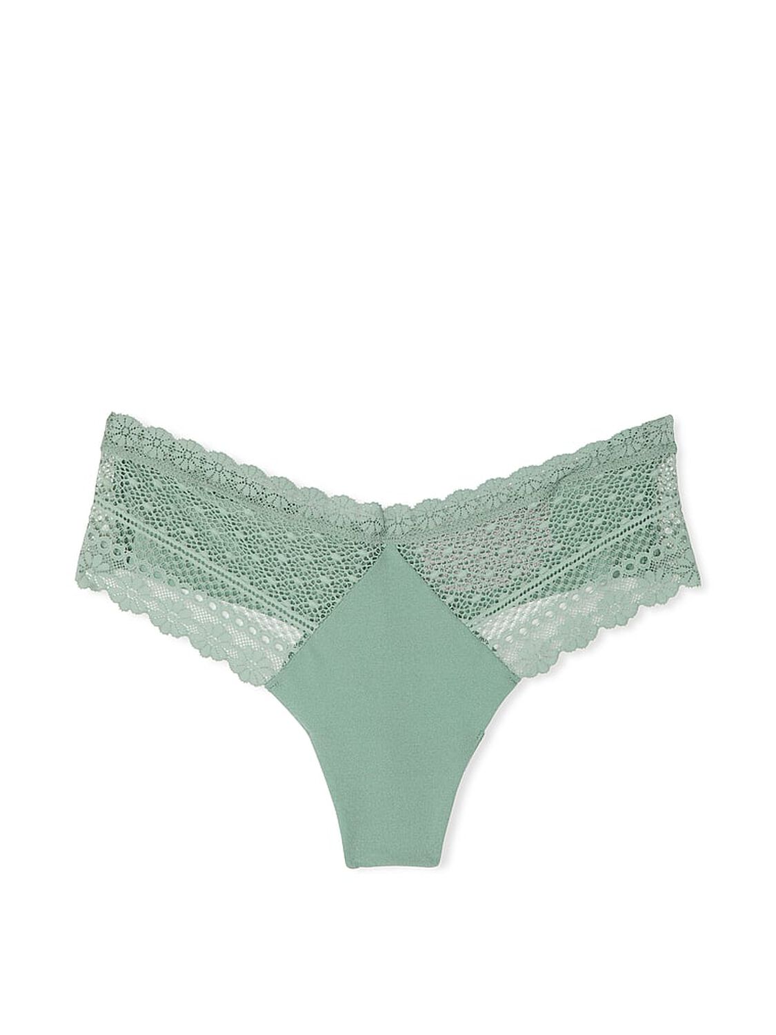 vs No-Show No-Show Daisy Lace Thong Panty Seasalt Green 3 of 3 