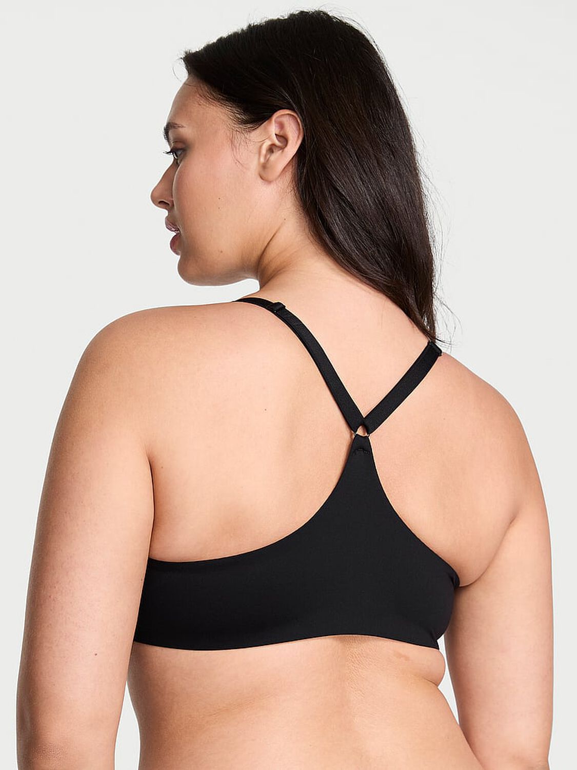 vs Body By Victoria Secret Front-Close Ultra Lightly Lined Racerback Demi Bra Black 2 of 3 
