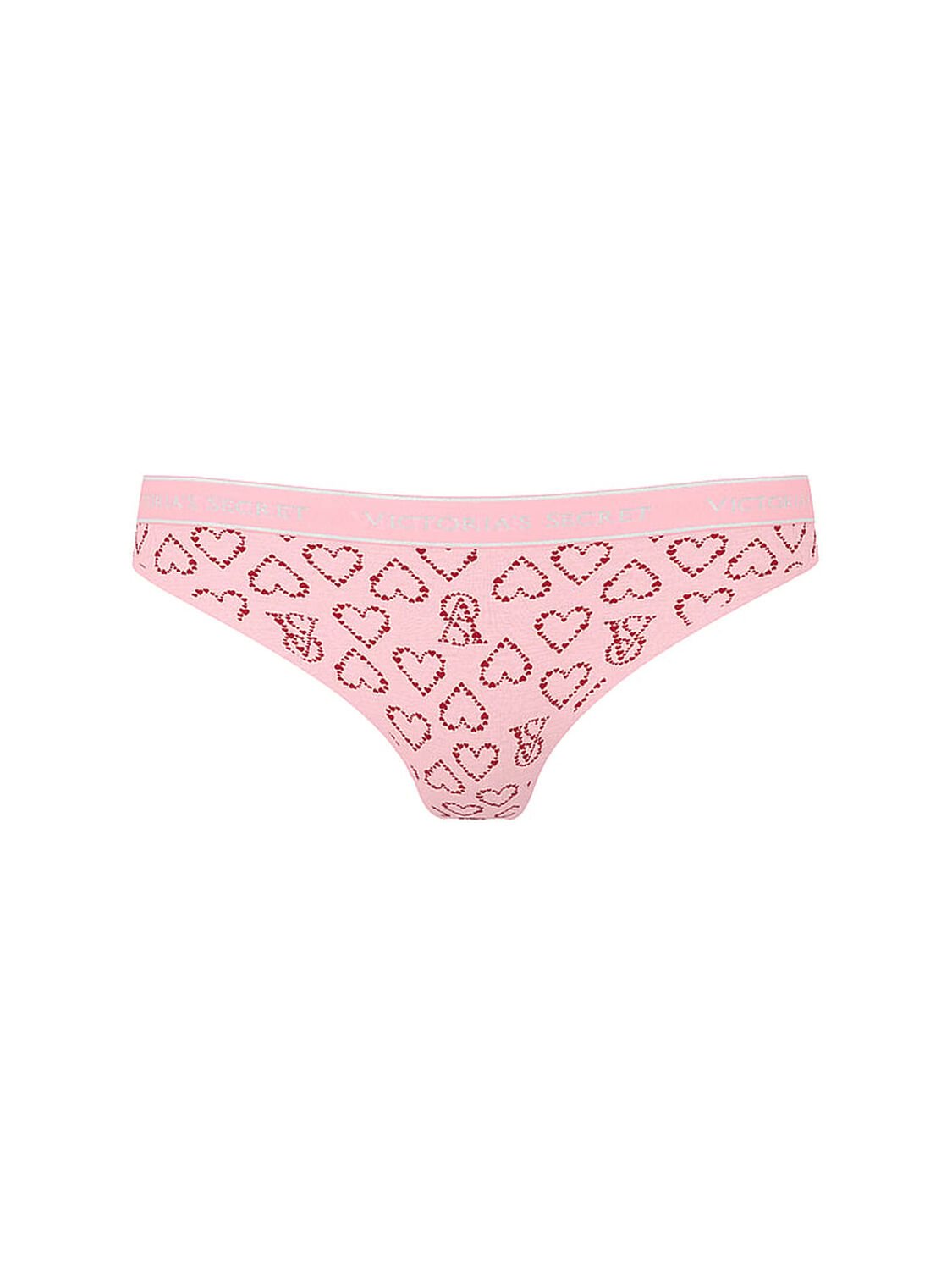 vs Cotton Logo Cotton Thong Panty Petal Pink Logo Hearts 3 of 3 