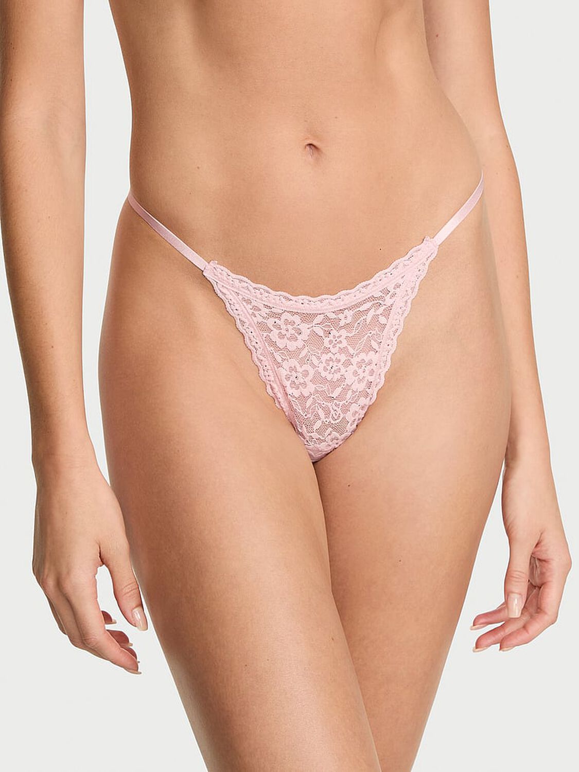 vs The Lacie Lacie Sparkle String Thong Panty Angel Pink 1 of 2 