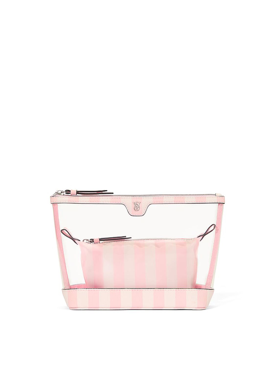 vs Victoria's Secret 2-Piece Makeup Bag Heritage Stripe 1 of 3 