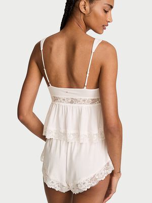 SoSoft&trade; Modal Lace-Trim Bridal Cami Set