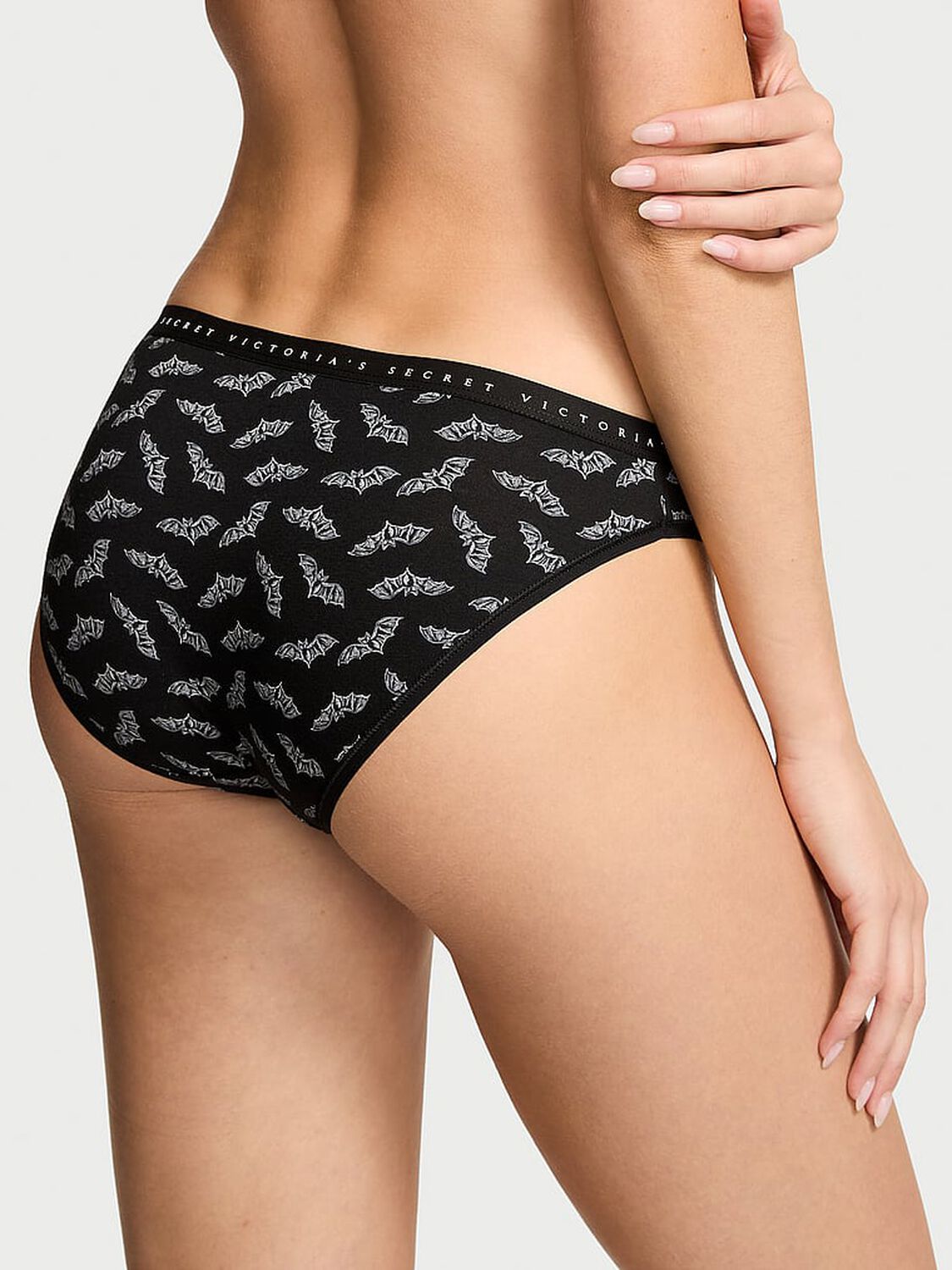 vs Victoria's Secret Stretch Cotton Bikini Panty Black Flying Bats 2 of 2 