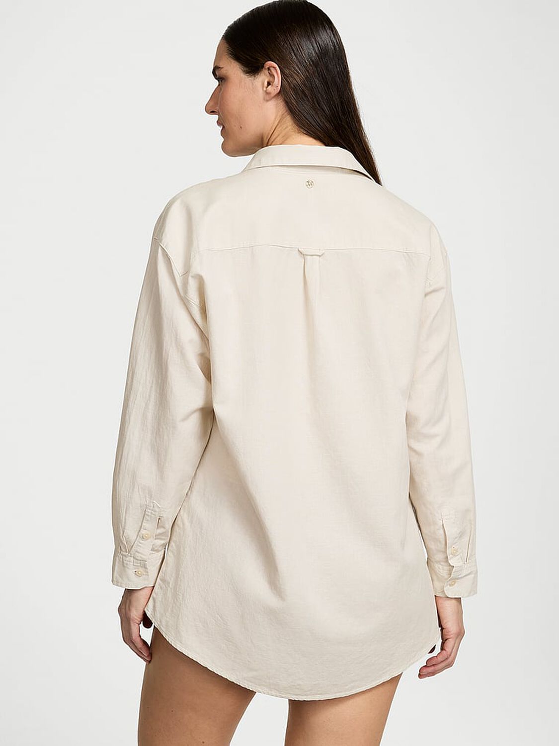 vs Victoria's Secret Swim Boyfriend Shirt Dress Vanilla Bean 2 of 3 