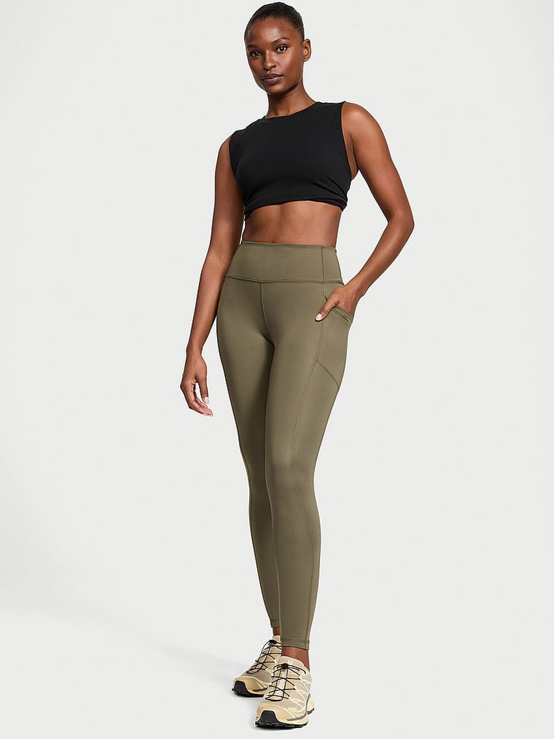 vs Vsx VSX Essential High-Rise Pocket Legging Desert Cactus 1 of 4 