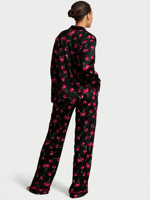 Glazed Satin Long Pajama Set