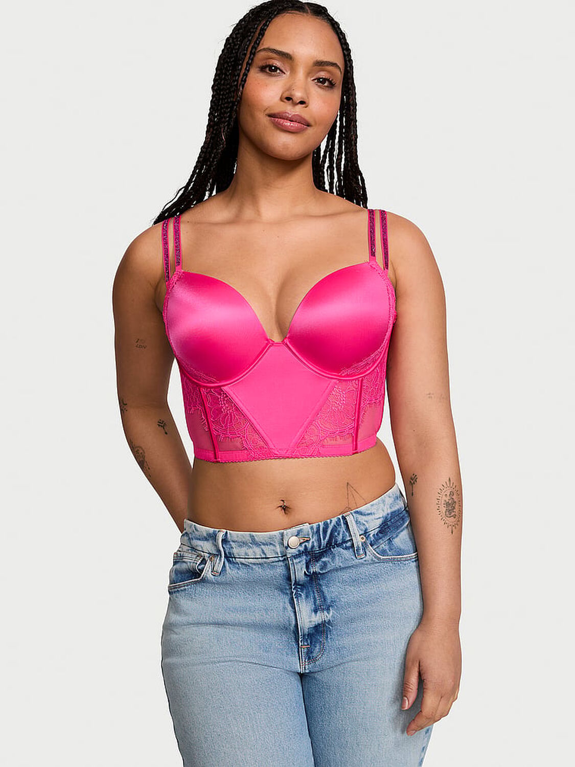 vs Very Sexy Double Shine Strap Push-Up Corset Top Hot Pink 5 of 5 