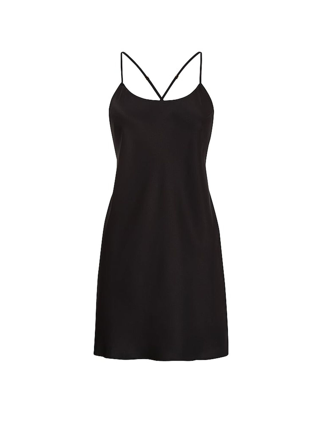 vs Victoria's Secret Satin Open-Back Slip Dress Black 3 of 3 
