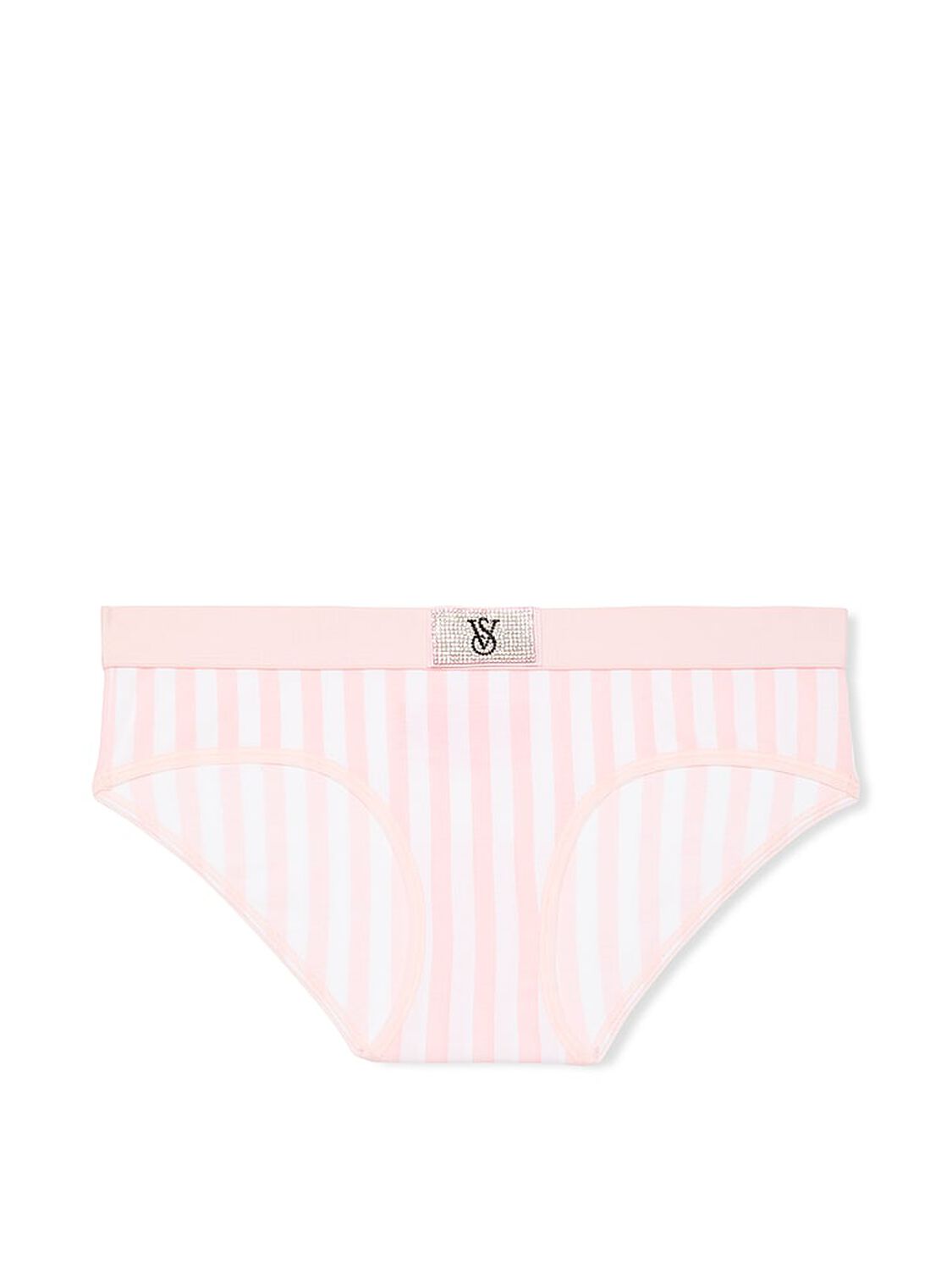 vs Cotton Logo Cotton Shine Patch Hiphugger Panty Iconic Pink Stripes 3 of 4 