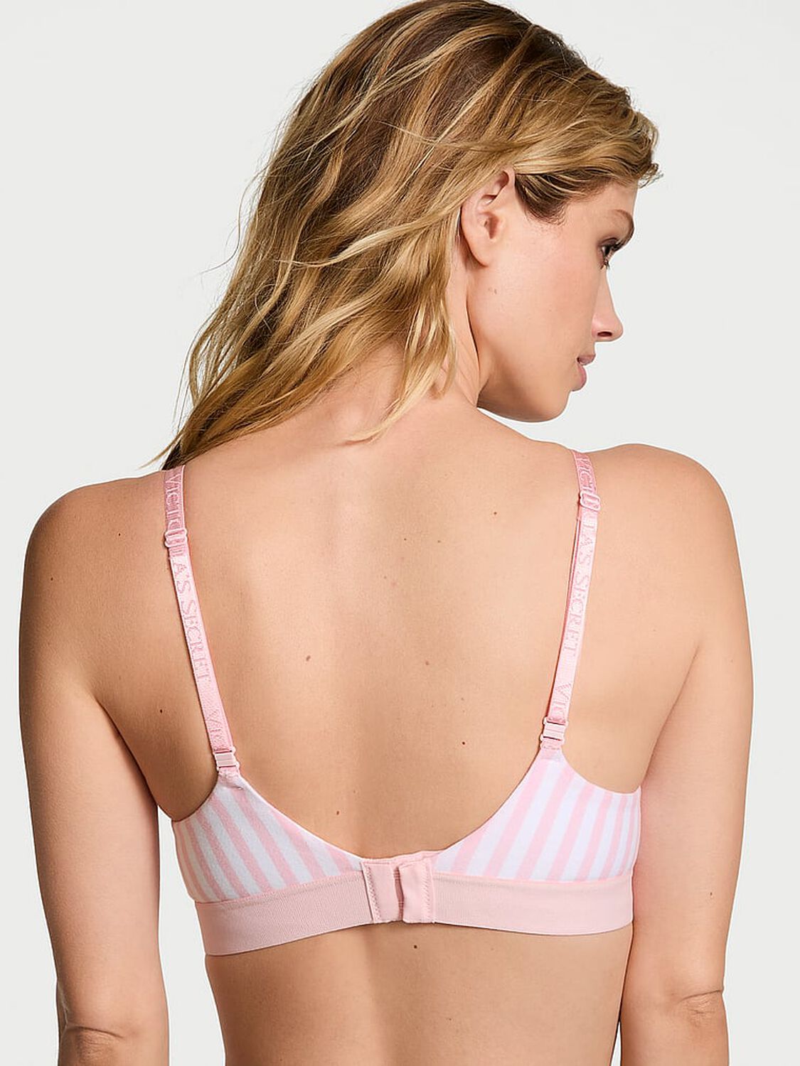 vs The T-Shirt Shine Patch Push-Up Perfect Shape Bra Pink Stripes 2 of 3 