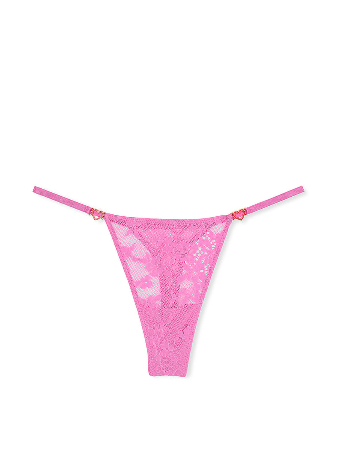 vs Dream Angels Lace Rhinestone Heart Hardware Thong Panty 3 of 4 