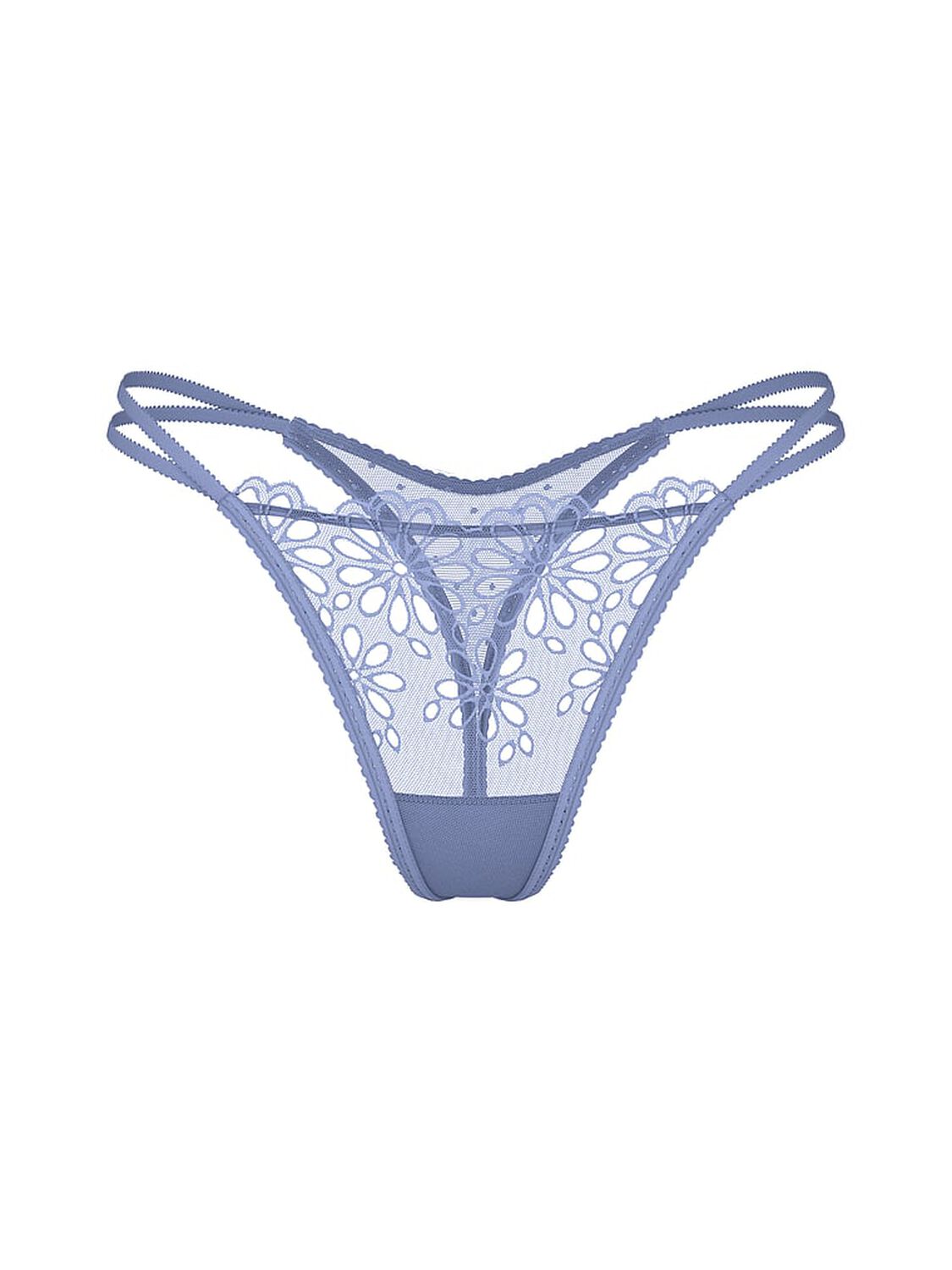 vs The Lacie Eyelet Mesh Strappy String Thong Panty Periwinkle Blue 3 of 5 