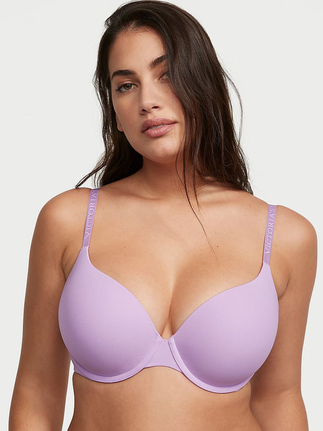 vs The T-Shirt Push-Up Perfect Shape Micro-Rib Bra Unicorn Purple 1 of 3 