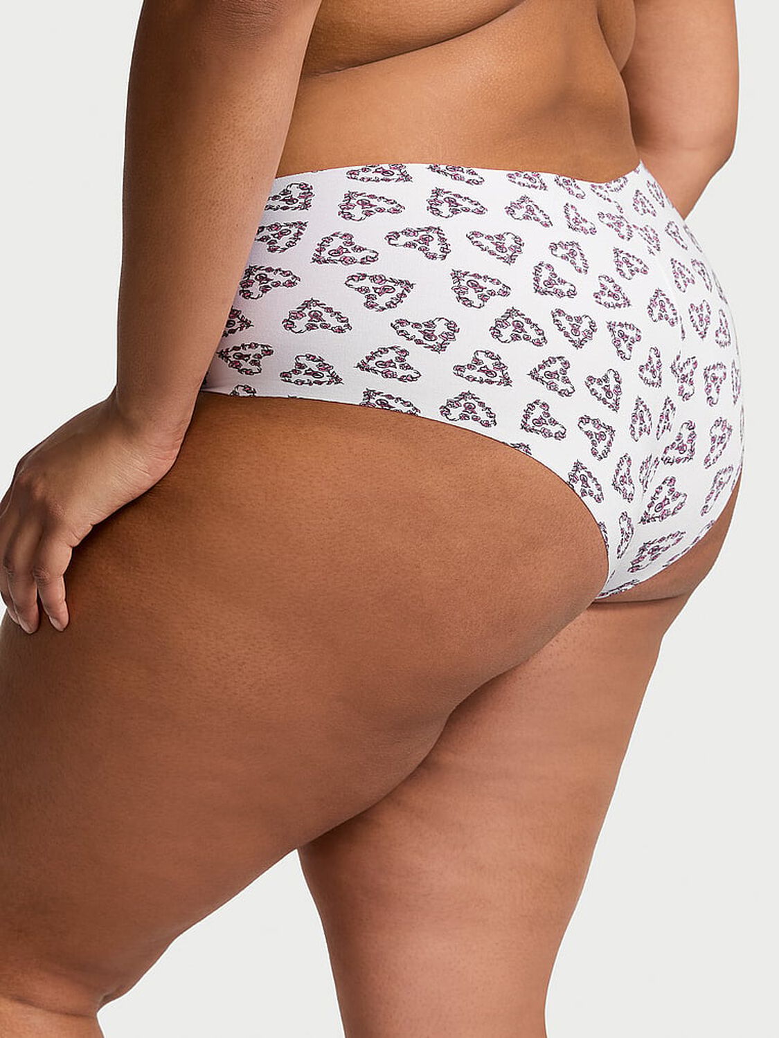 vs No-Show No-Show Cheeky Panty White Floral Hearts 2 of 3 
