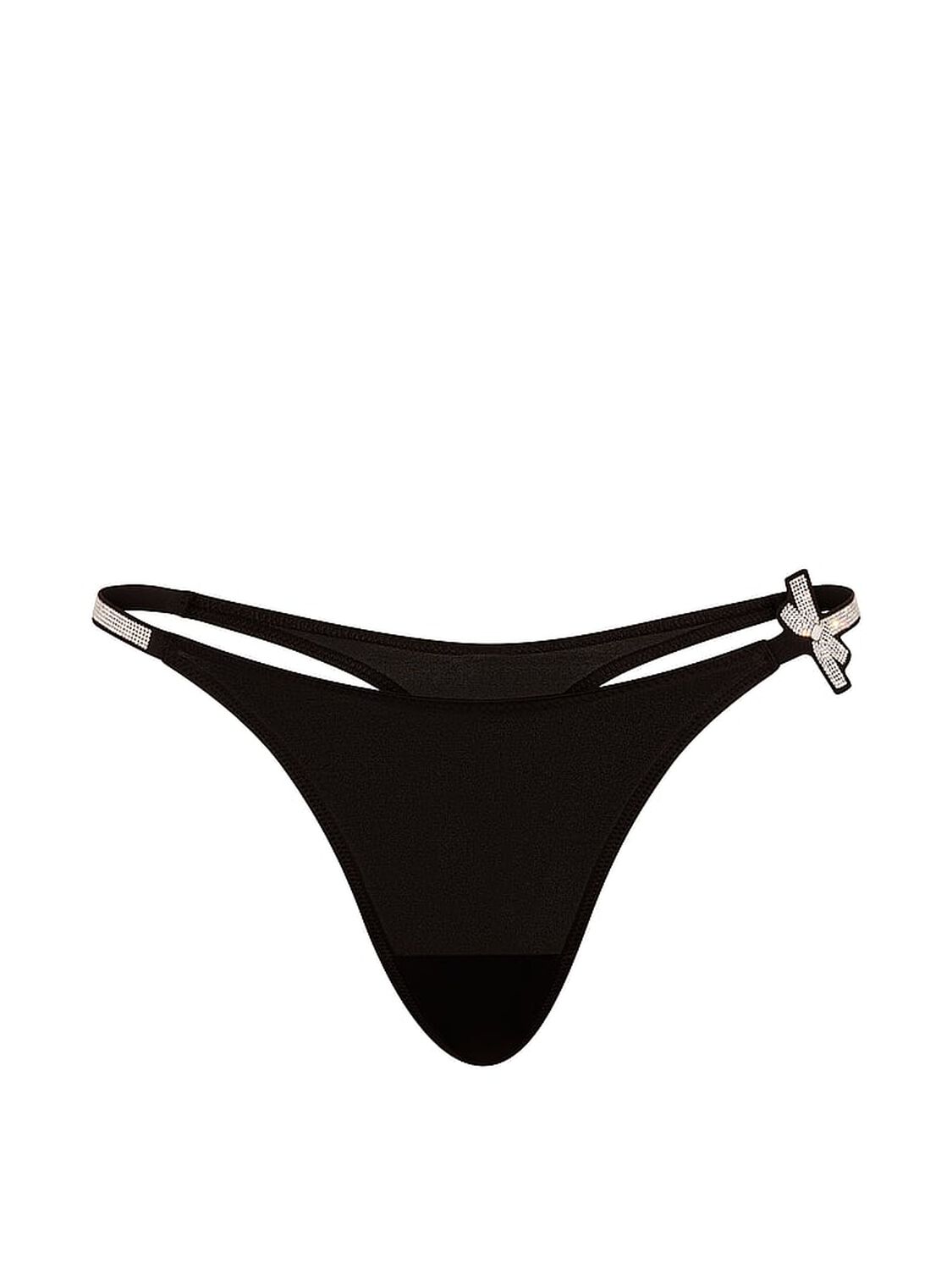 vs Very Sexy Shine Bow Thong Panty Black 3 of 3 