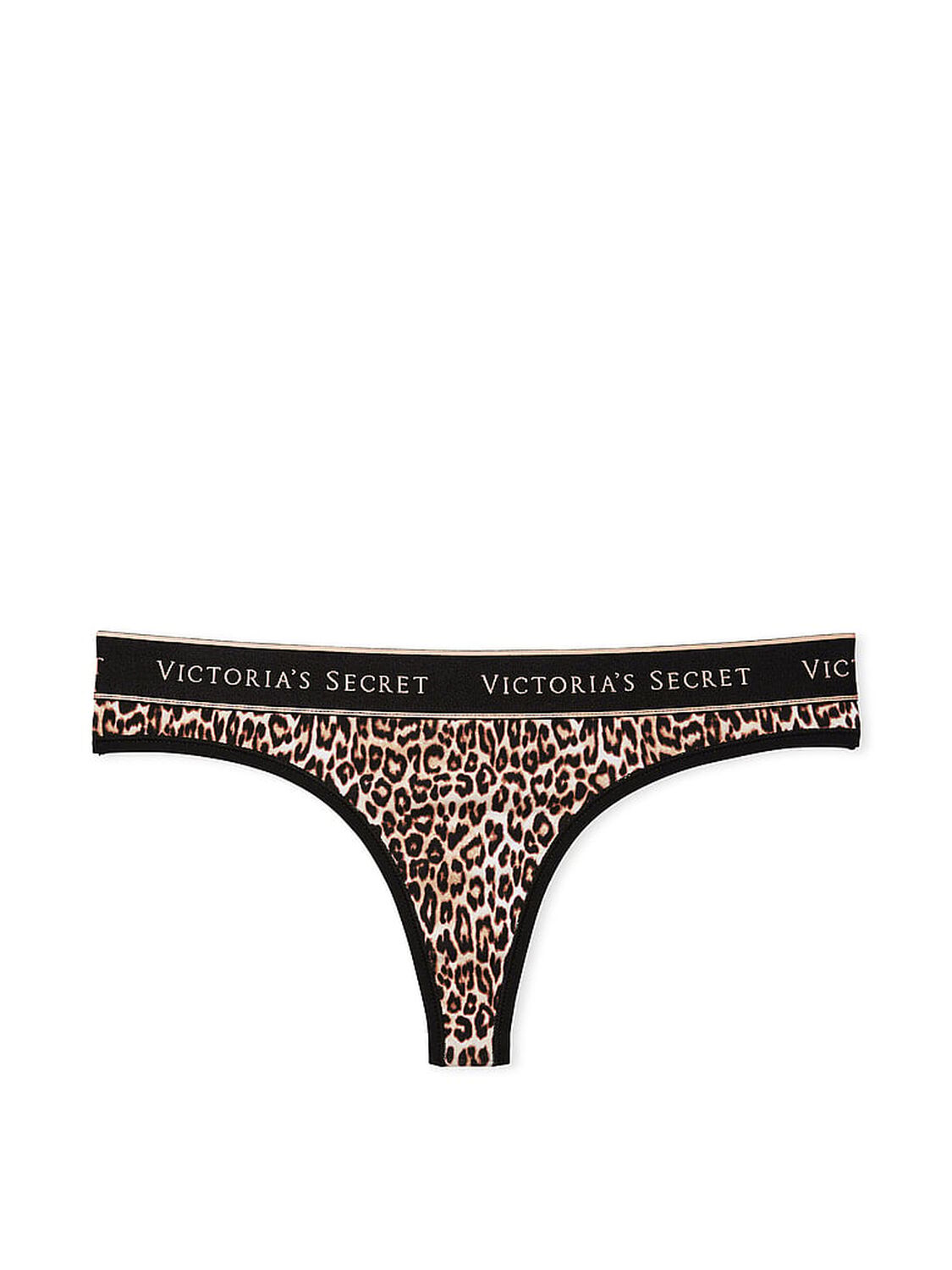 vs Cotton Logo Cotton Thong Panty Marzipan Leopard 3 of 3 
