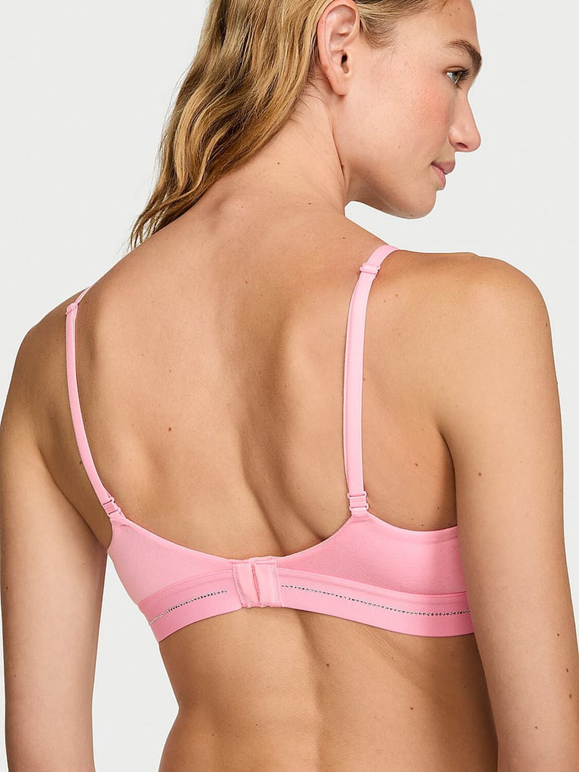 vs The T-Shirt Signature Shine Cotton Lightly Lined Wireless Bra Victoria Pink 2 of 4 