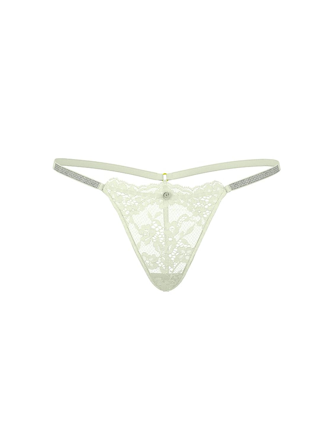 vs Dream Angels Twinkle Silver Lace V-String Panty Mint Crush 3 of 3 