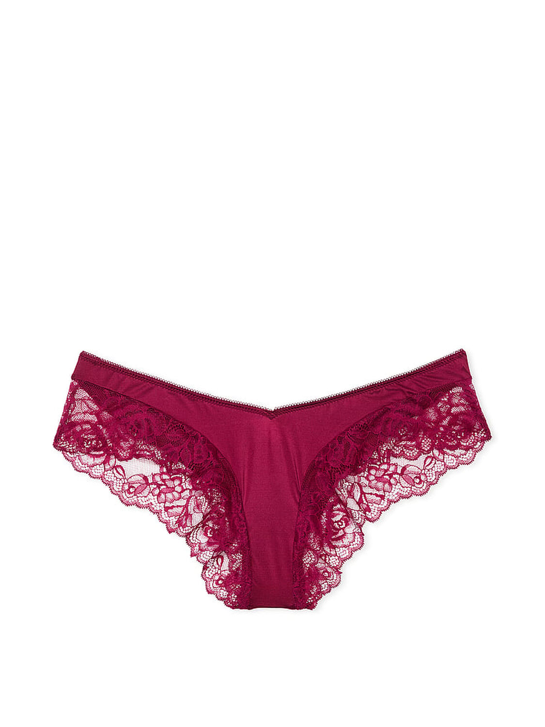 vs Very Sexy Rose Lace-Trim High-Leg Cheeky Panty Campari Red 3 of 3 
