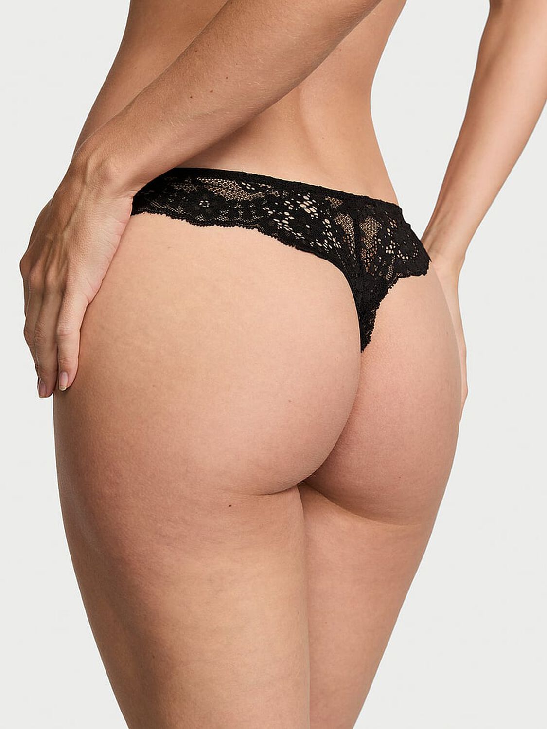 vs Dream Angels Lace Thong Panty Black 2 of 4 
