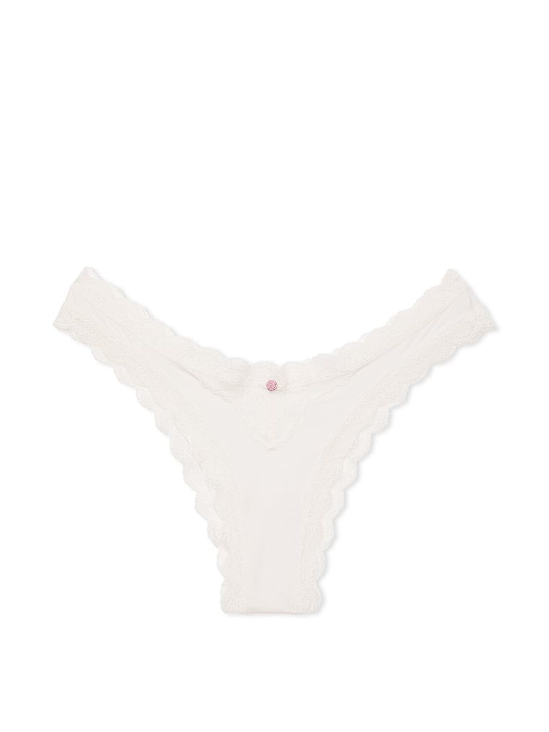 vs Dream Angels Lace-Trim Brazilian Panty Coconut White 3 of 4 