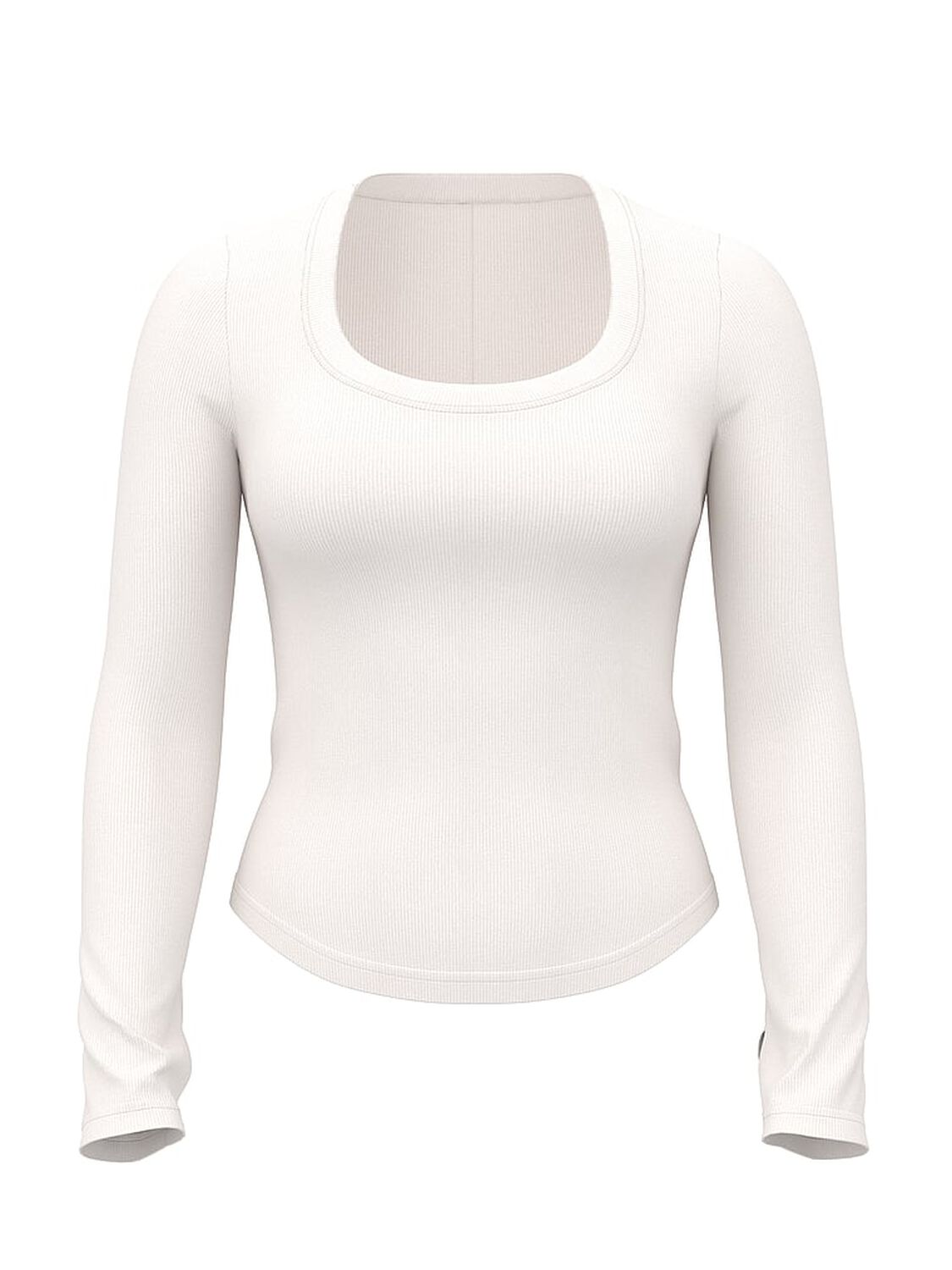 vs Angel Essentials VS Iconic Rib Long-Sleeve Tee Coconut White 3 of 3 
