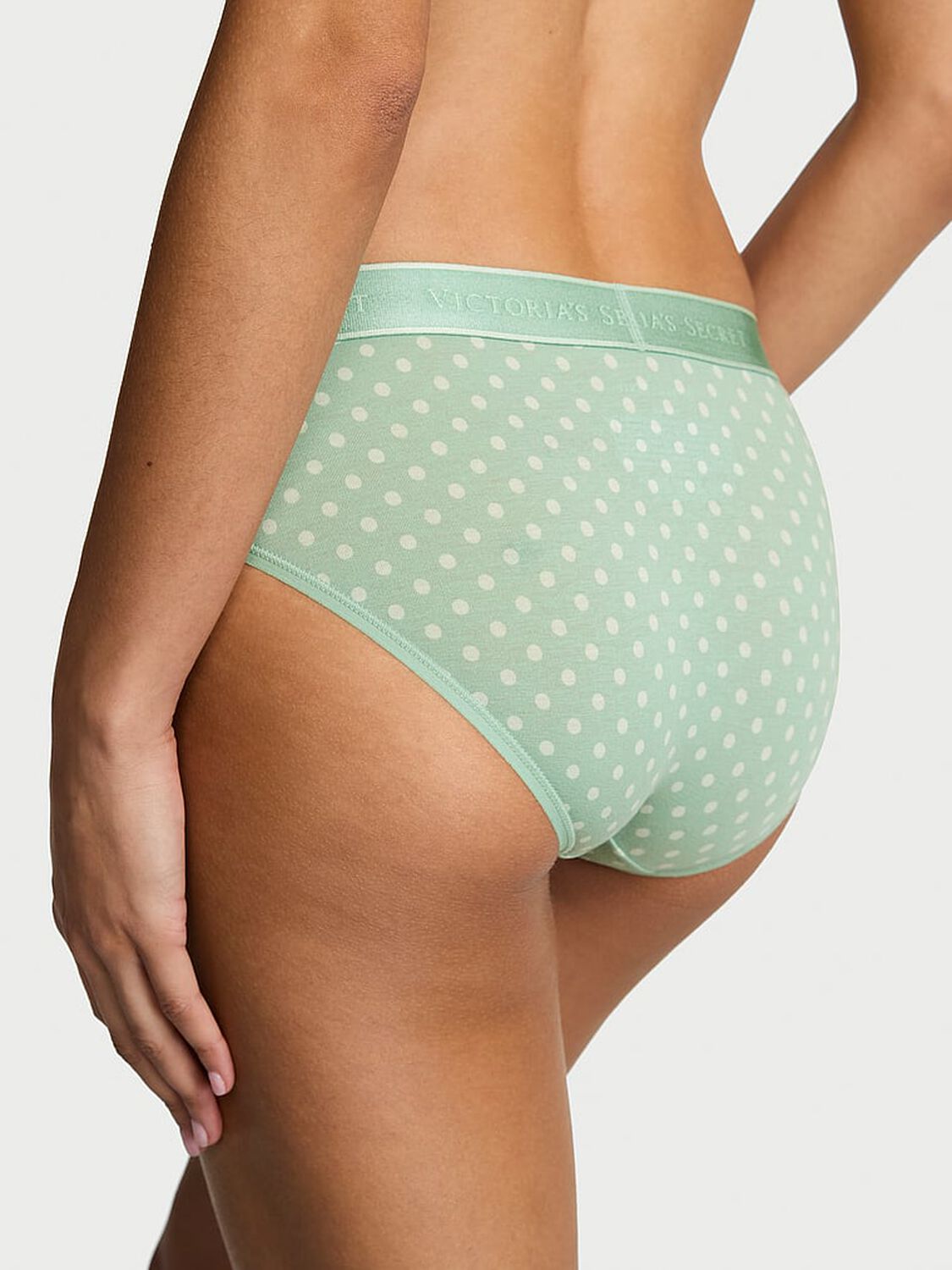 vs Cotton Logo Cotton Hiphugger Panty Sweet Spearmint Dots 2 of 2 