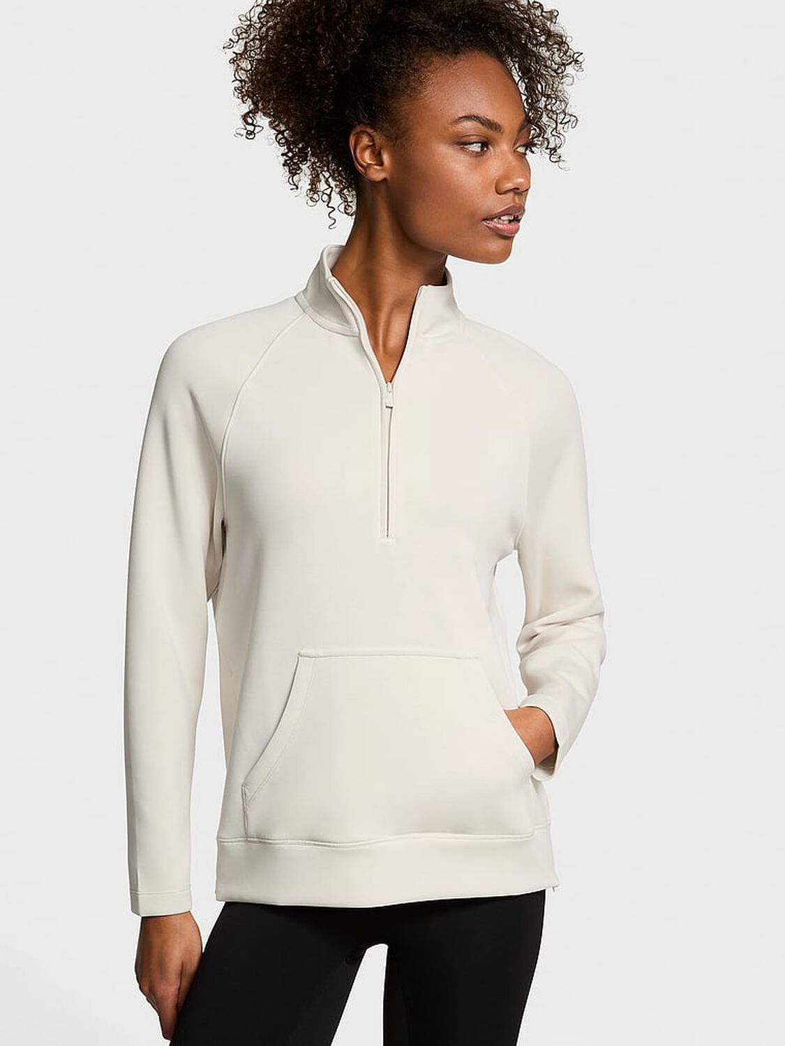vs Vsx VSX Featherweight Knit Half-Zip Long-Sleeve Top Classic Plaster 1 of 3 