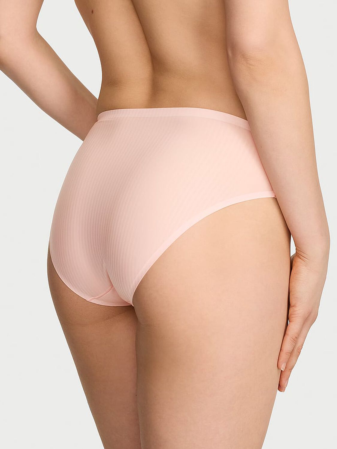 vs Body By Victoria Body by Victoria Flex Shadow Stripe Mid-Rise Bikini Panty Purest Pink 2 of 3 
