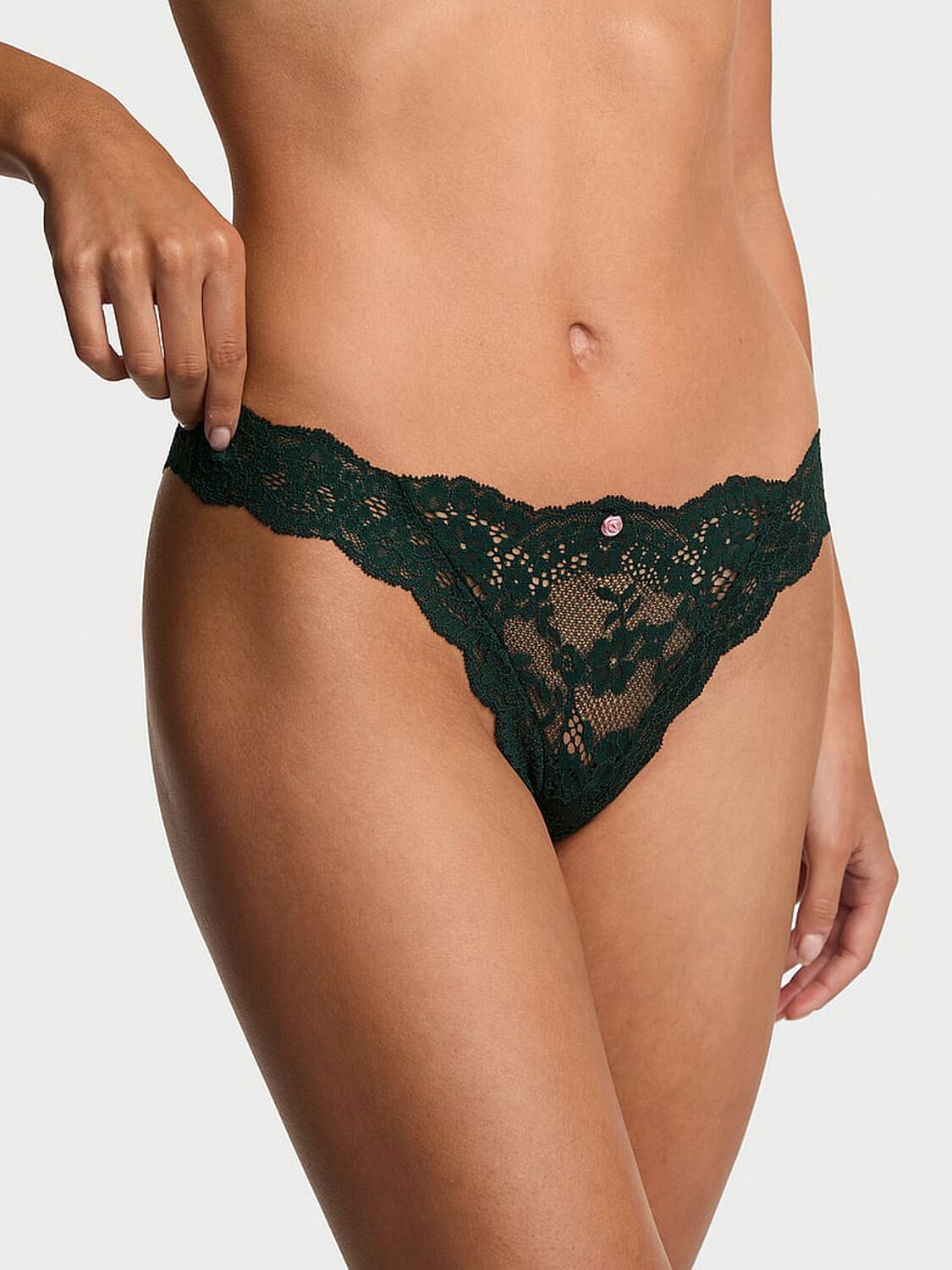 vs Dream Angels Lace Thong Panty Cilantro 1 of 3 