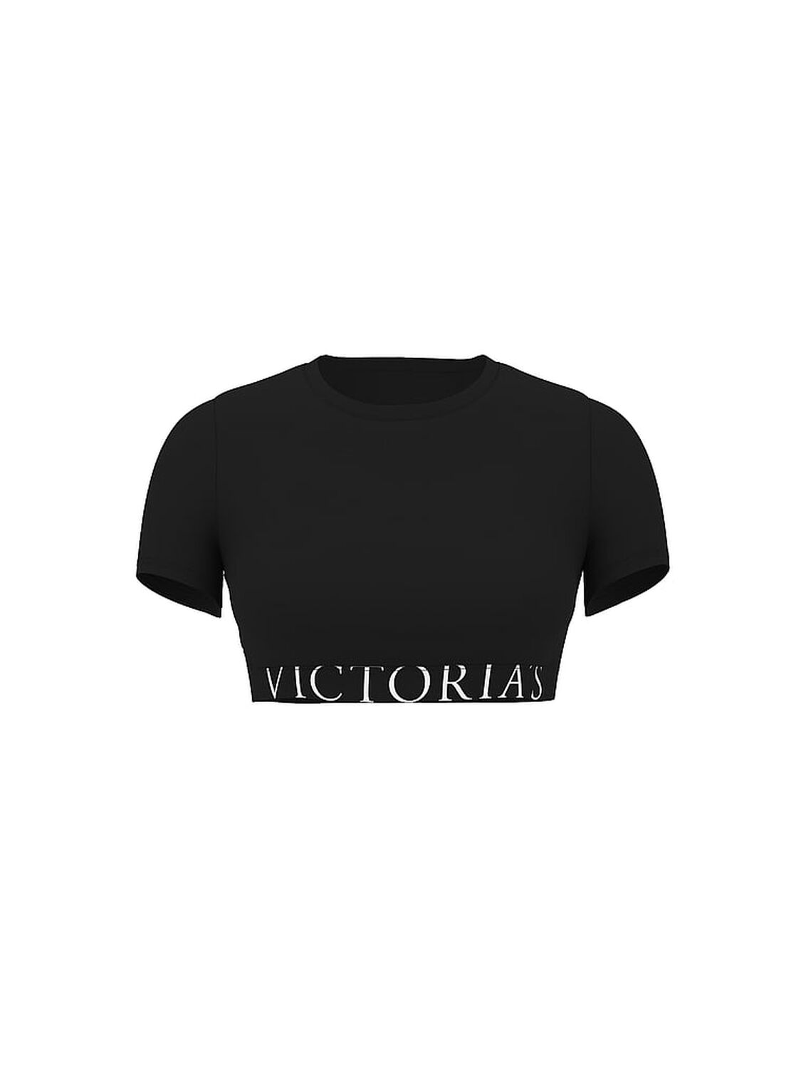 vs The T-Shirt Cotton Short-Sleeve Bralette Crop Top Black 3 of 4 