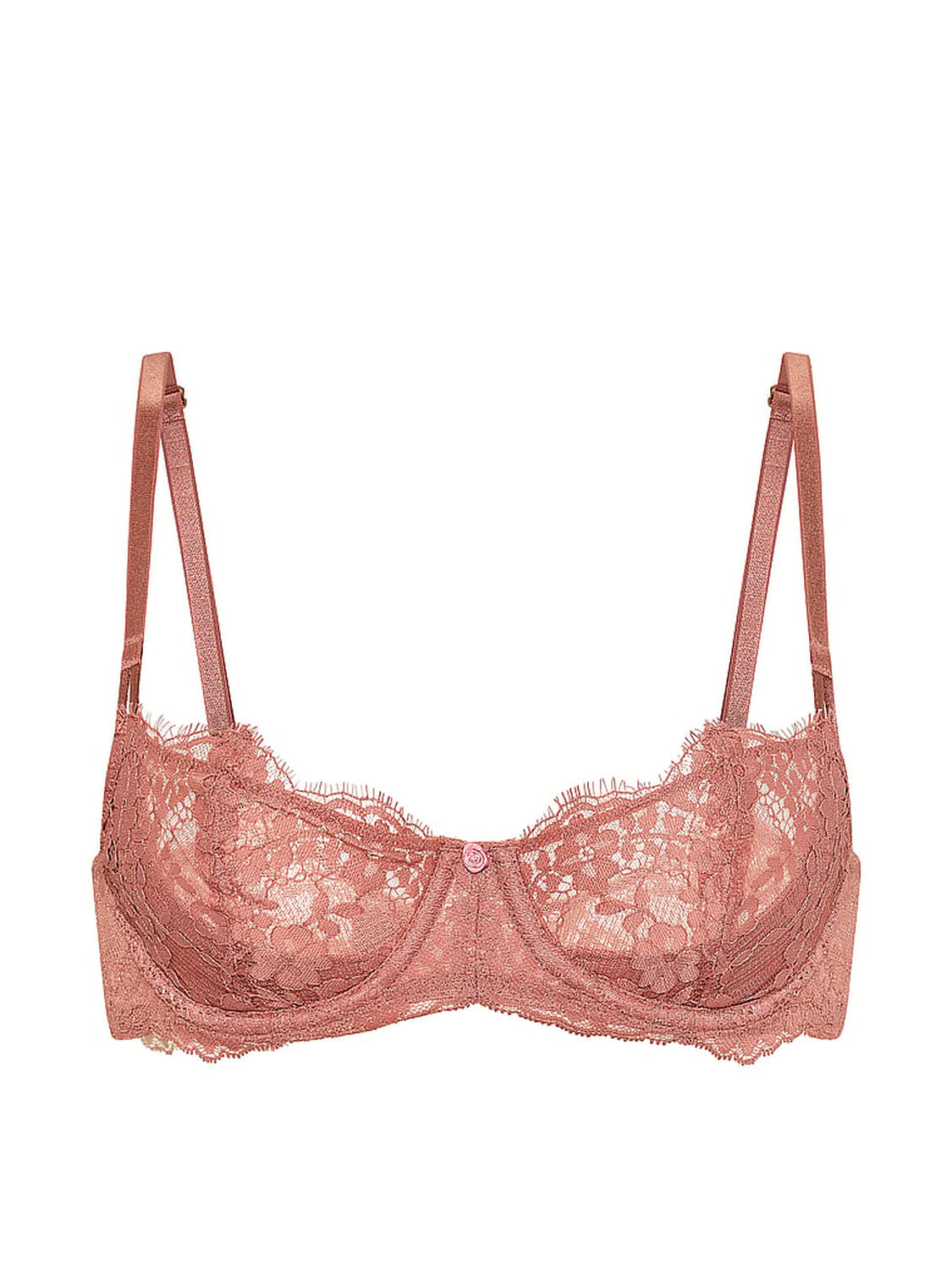 vs Dream Angels Wicked Unlined Lace Balconette Bra Antique Rose 3 of 4 