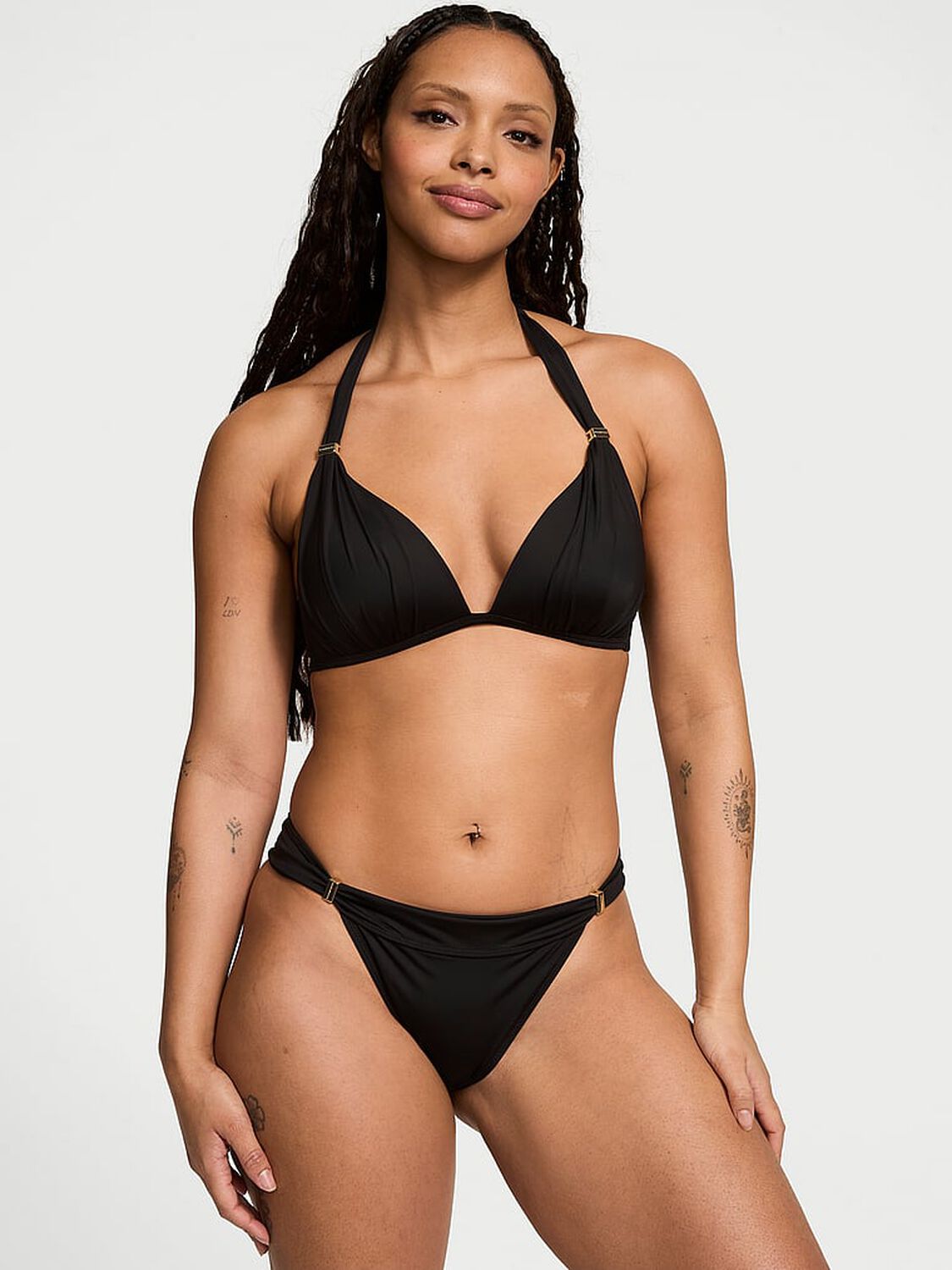 vs Victoria's Secret Swim Essential Harlow Bikini Bottom Pure Black 2 of 4 