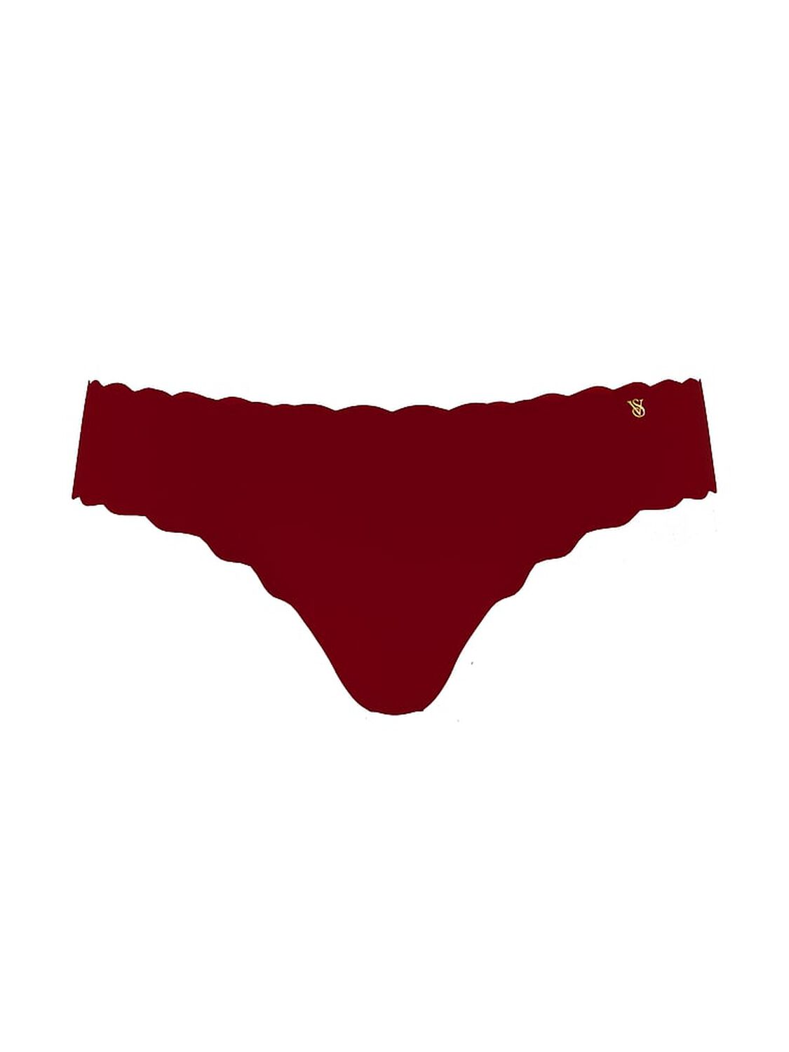 vs No-Show No-Show Scalloped Thong Panty Sangria Red 1 of 3 