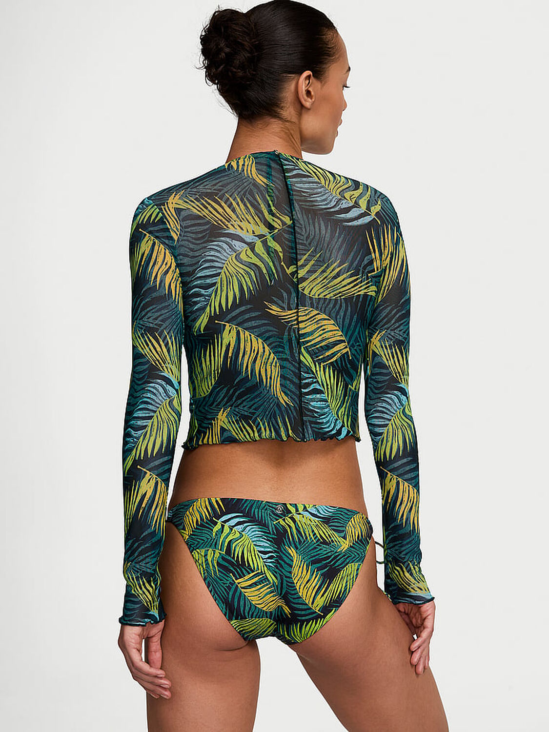 vs Victoria's Secret Swim Beachwear Mesh Long-Sleeve Top Palm Royale 2 of 4 